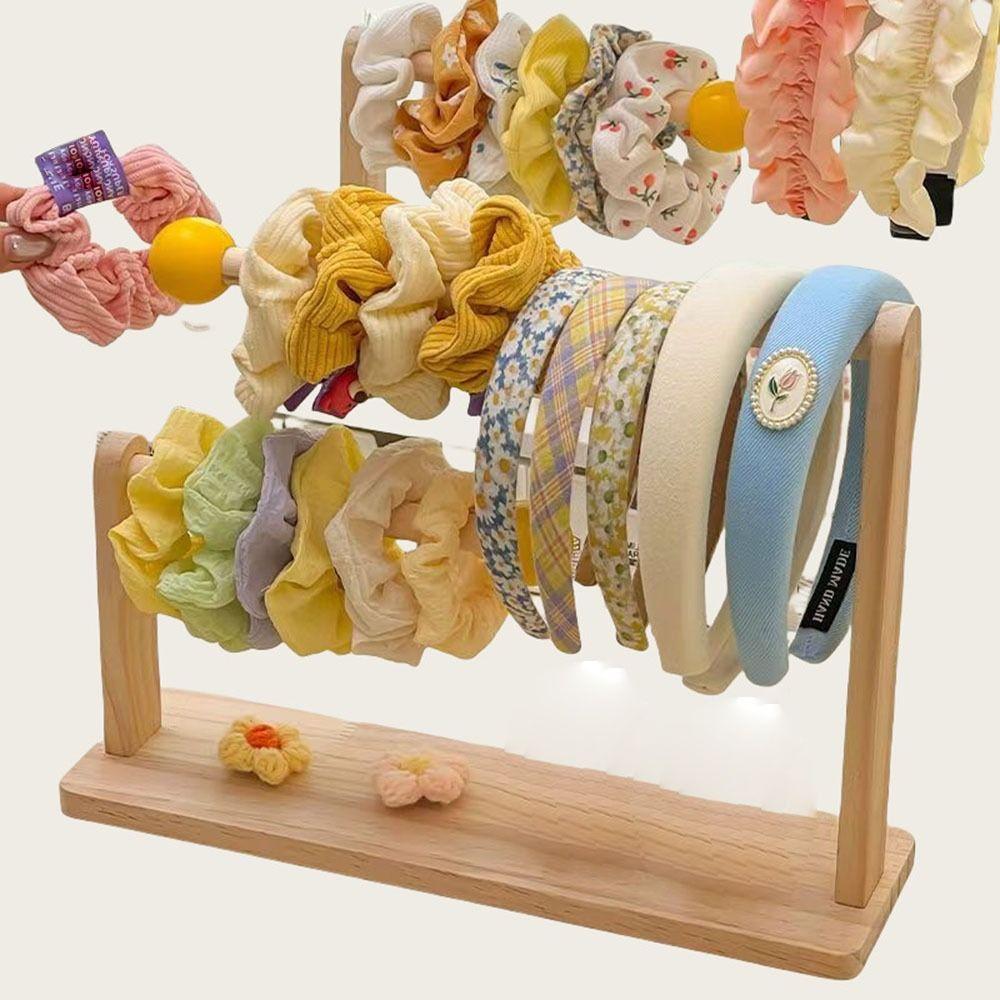 Wooden Hair Band Hair Rope Hair Tie Holder Multifunctional Earring Bracelet Watch Necklace Stand