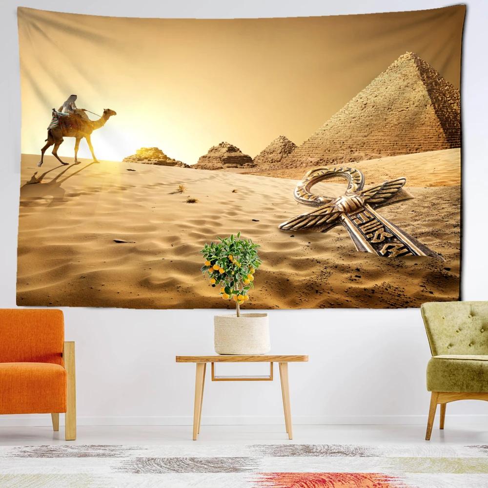 Desert Camel Tapestry Wall Hanging Abstract Mysterious Natural Landscape Art Animals Bohemian Bedroom Living Room Home Decor