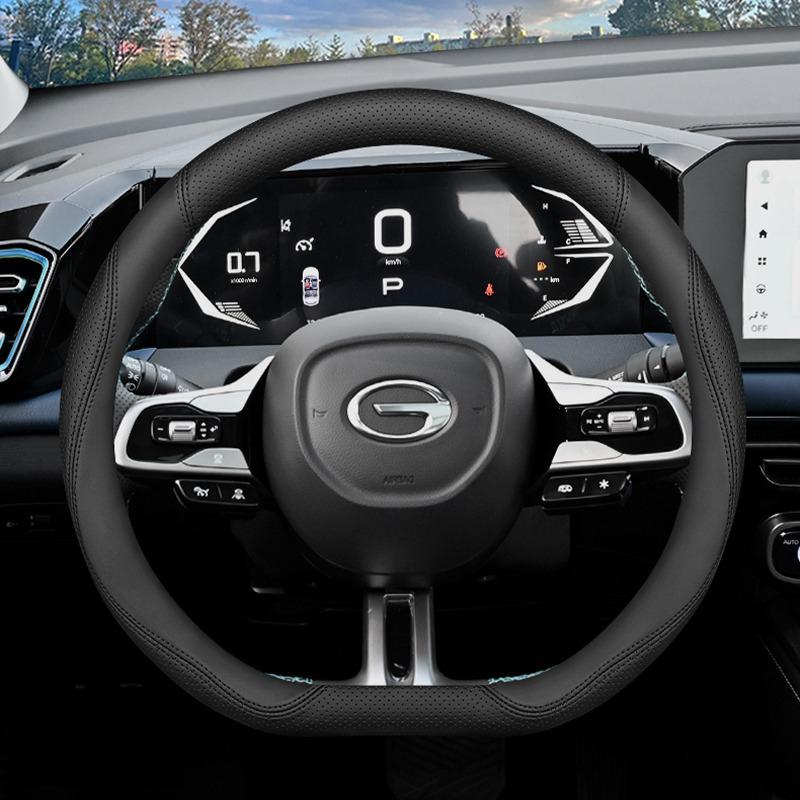 For GAC GS4 Trumpchi GS4 Max PLUS 2026 2026 D Type Leather Car Steering Wheel Cover Comfortable Handle Case Interior Accessories чёрный