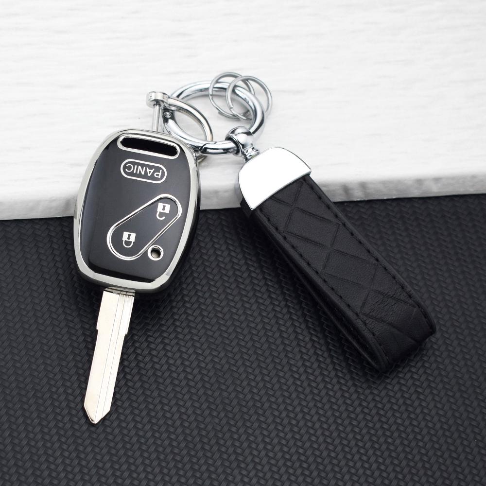 2/3/4 Button TPU Car Key Case Cover for Honda Fit CIVIC JAZZ CR-V Accord Pilot Freed StepWGN Insight Key Shell Bag Key Chain Set