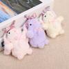 Mini Bunny Plush Keychain Soft Stuffed Rabbit with Floral Headband & Bow Cute Pendant for Bags Backpacks Keys Decorative Gift for Kids & Animal Lovers