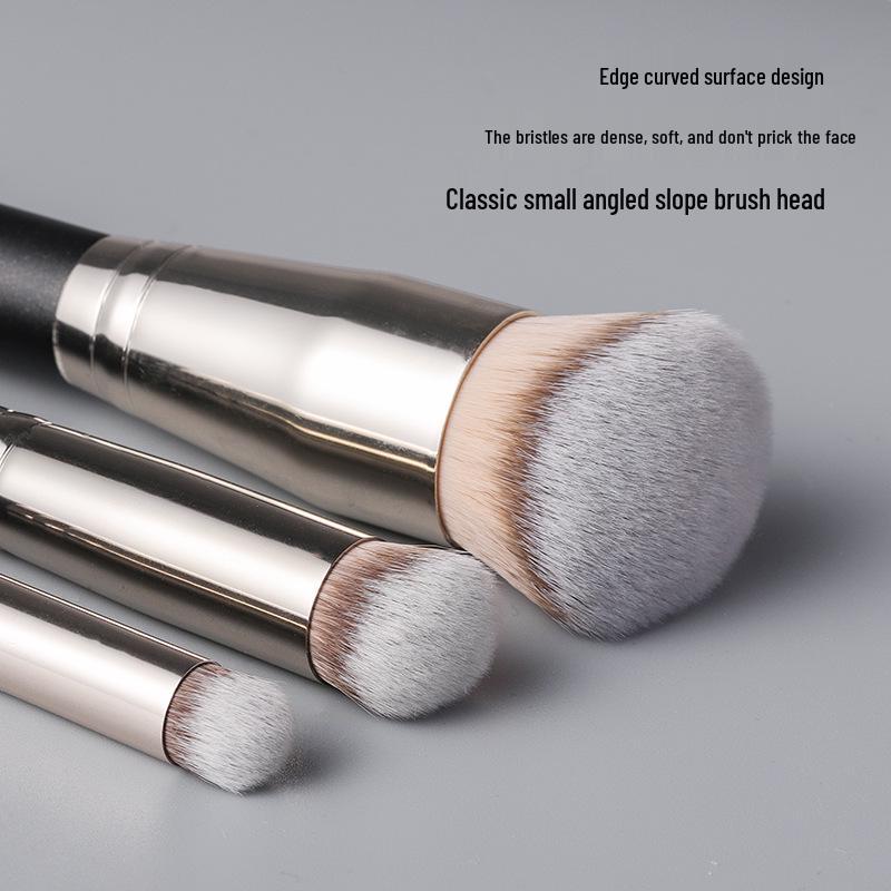 Cangzhou Makeup Brush Set: 170 Foundation Bullet Tip, 270 Concealer Base, 370 Seamless Soft Bristles, Angled Round Head.
