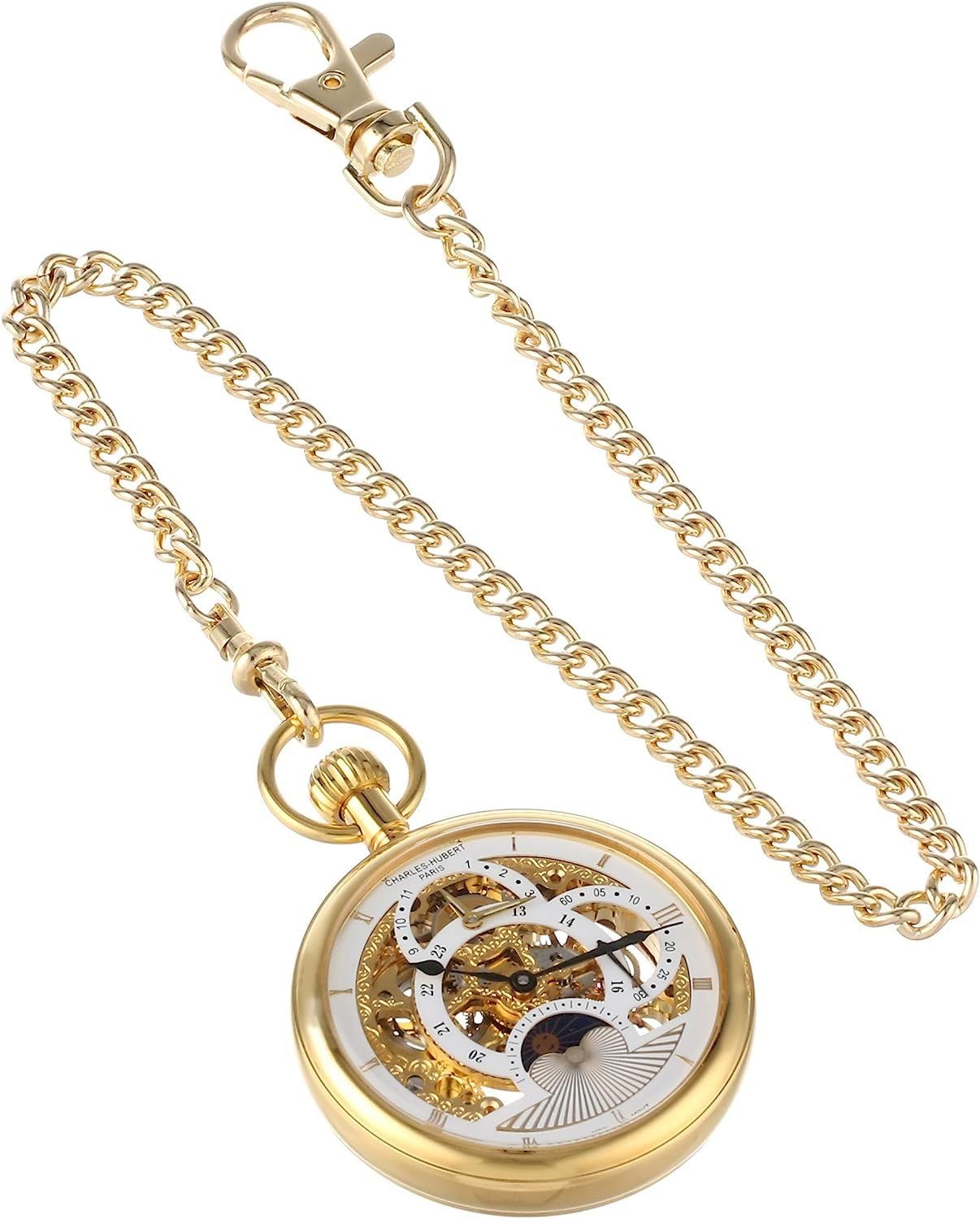 

Pocket Watch Mechanical Manual Winding Skeleton 3816 [Charles Hubert] Men s
