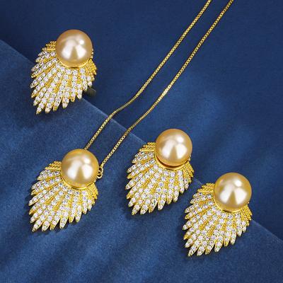 Schmuck Kupferboden Vergoldet Eingelegt Perlmutt Einfaches Goldperlen-Set 12 mm