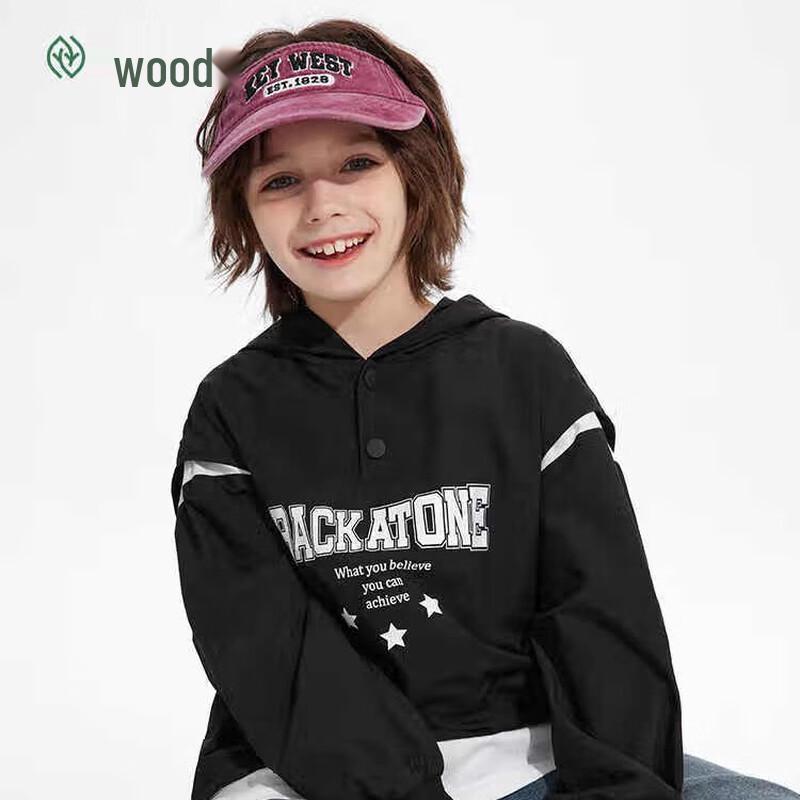 Мальчишеская куртка с капюшоном, имитирующая две вещи 160