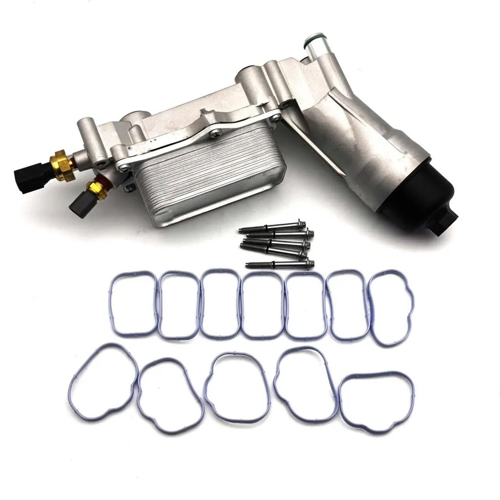 OE:68105583AF 68105583AA Aluminium Motorölfiltergehäuse Kühlersatz für Jeep Grand Cherokee Dodge Charger Journey Ram 3.6L V6