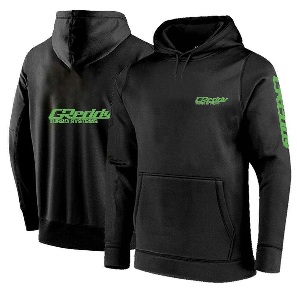 2025 Frühling Herbst Herren GReddy Turbo Systems Logo Print Einfarbig Pullover Hoodies High Street Trendy Kordelzug Kapuzenmantel