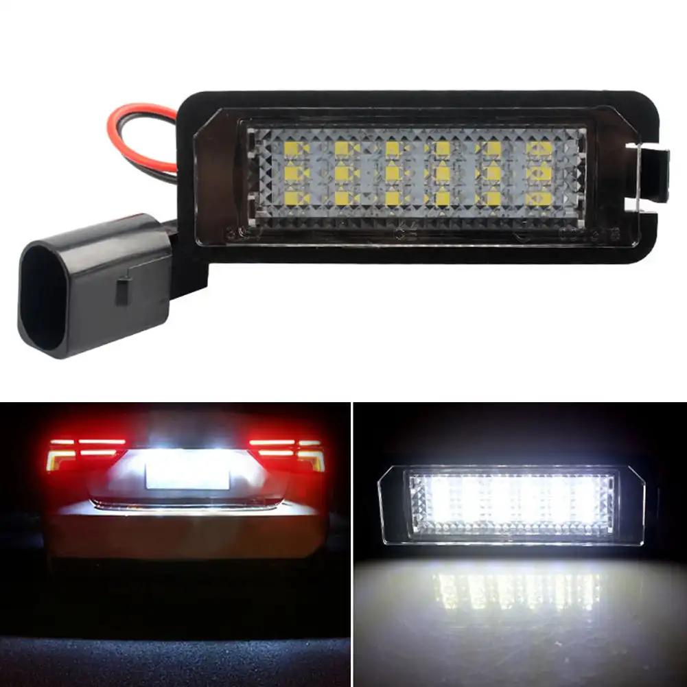 1/2PCS LED Number License Plate Lights Assembly With Canbus For VW Passat B6 CC Eos Golf 4 5 6 7 MK7 Polo Superb Seat Leon Altea