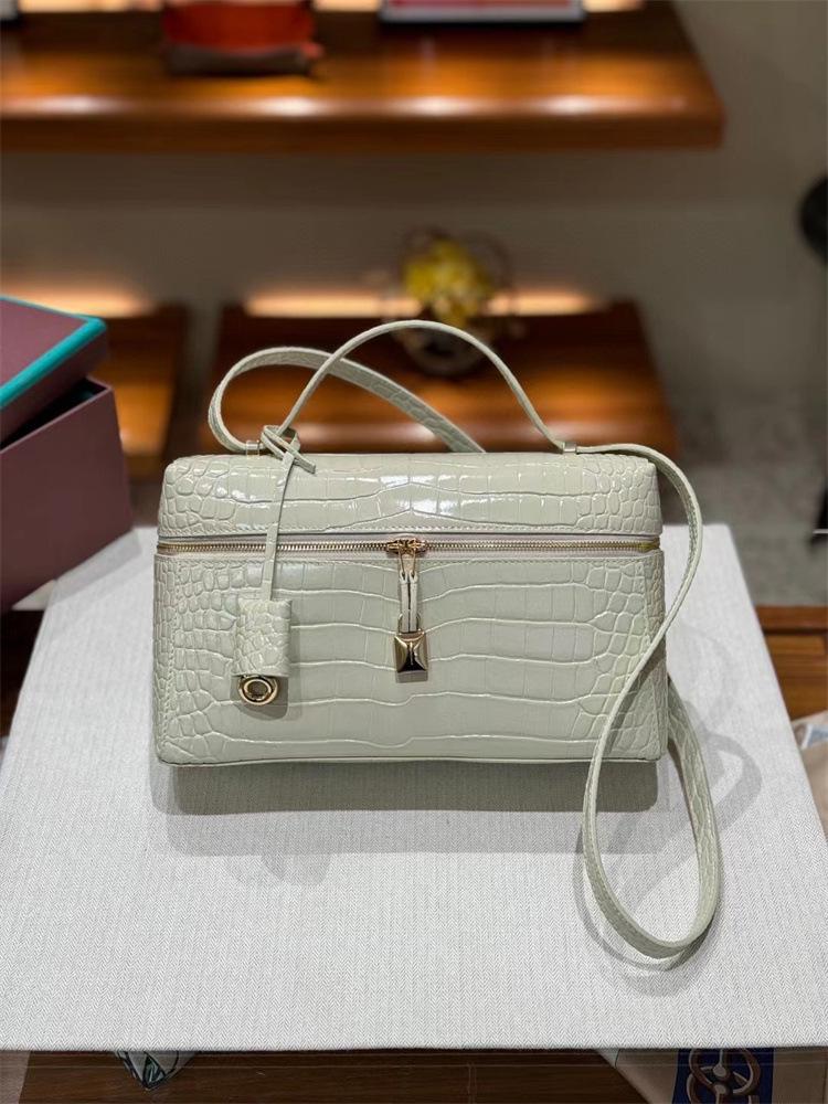 Alligator Grain Cowhide Lunch Bag 2025: Trendy Women's Crossbody & Handheld Shoulder Bag