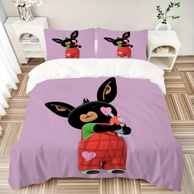3pcs Bing Bunny Plush Toy with Heart Print-Perfect for Home Decor, Gifts, and Fans!1202231a