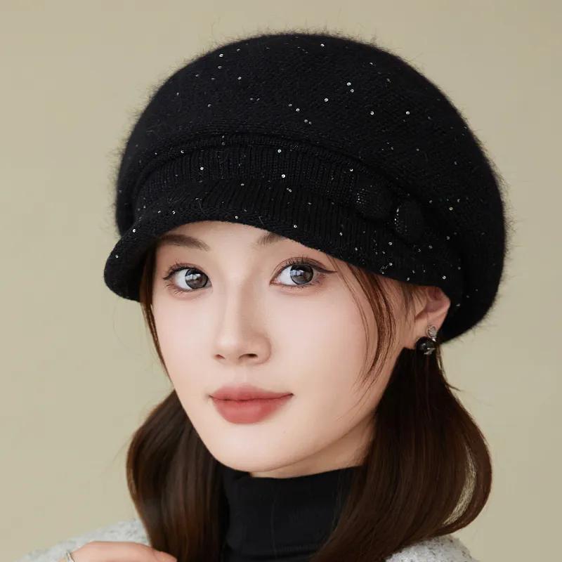 WTEMPO Solid Color Large Brim Bucket Hats Cold-proof Windproof Warm Autumn Winter Casual Verstaile Hats Gifts for Mom