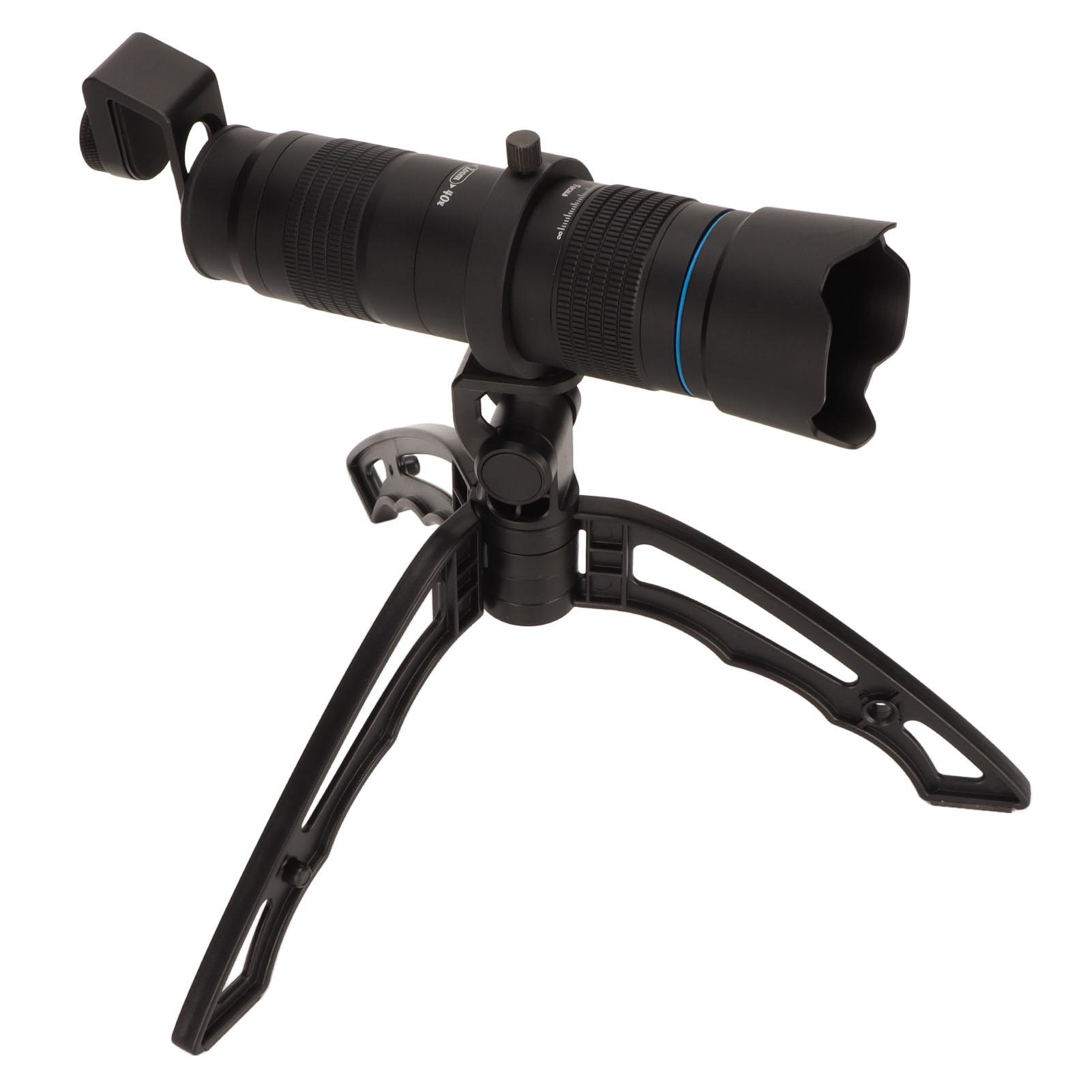

20‑40x Zoom Lens with Tripod HD Monocular External Dual Adjust Zoom Telescope Universal Telephoto