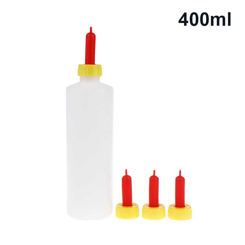 

400/500Ml Lamb Milking Feeding Bottle With 3 Rubber Nipple Pacifier For Calf Piglet Sheep Goat Farm Animals Drinker Feeder