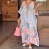 Women's Floral Maxi Dress with Bohemian Print, Summer Sleeveless Dress