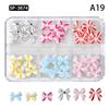 6 Grids Mix Colors Resin Bow Cute 3D Nail Charms Decorations Accessories Bowknot For Nails Art Diy Manicure Tips