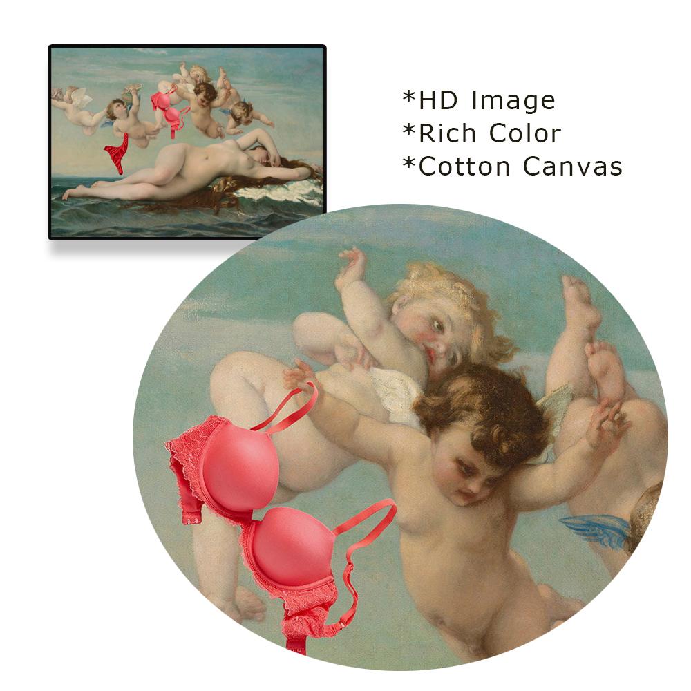 Cephalus and Aurora Valentines Day Love Poster Altered Portrait Art Canvas Painting Nude Wall Art Valentines Day Gift Home Decor