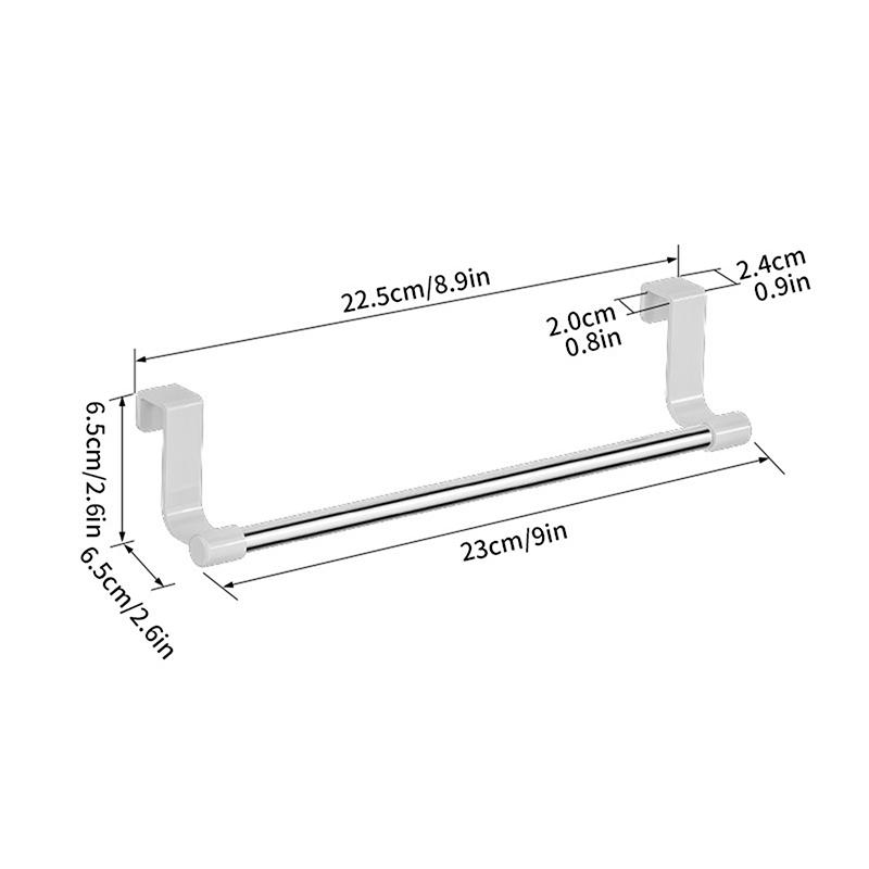 1Pcs Wall-Mounted Kitchen Cabinet Towel Rack - Space-Saving Dishcloth Holder For Home And Bathroom No Drilling Require