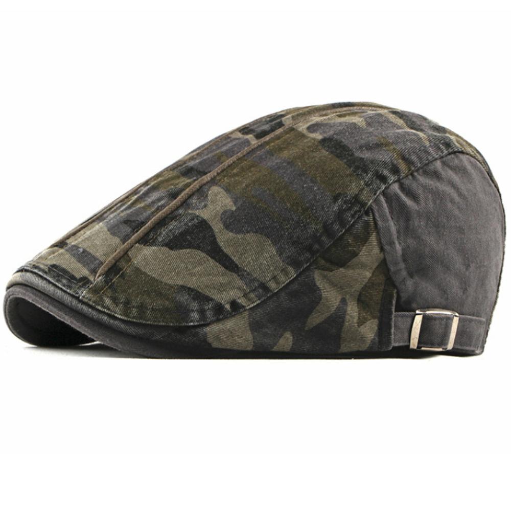 HT5060 Berets All Seasons Men Women CapVintage Artist Painter Beret Hat 100% Cotton Ivy Flat Cap Adjustable Camouflage Beret Cap