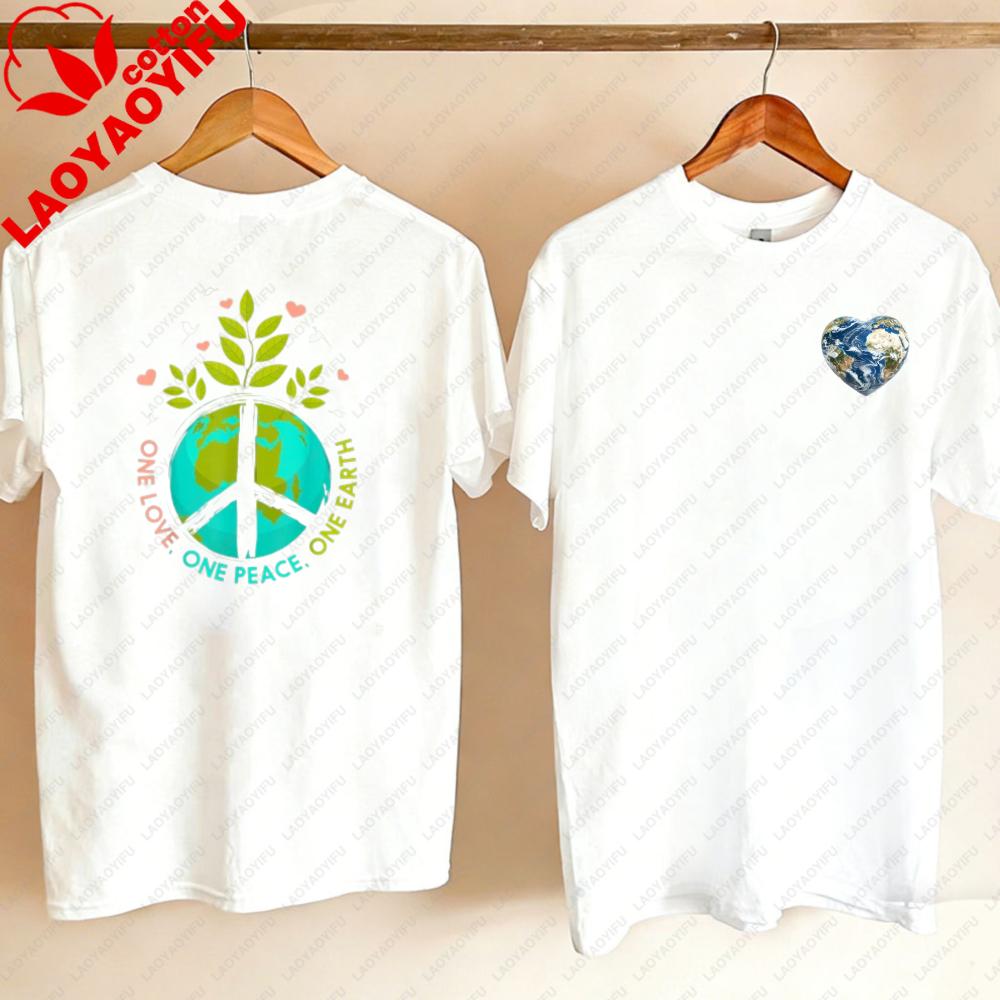 Love World Earth Day Anniversary Peace Hippie Tree Unisex TShirt Gothic Oversized T Shirt Graphic T Shirts WOMEN Clothing Tops