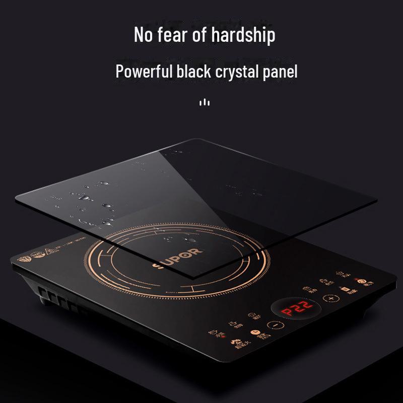 Aragaz cu inducție multifuncțional Supor cu control printr-un singur buton, gătire temporizată, panou din cristal negru impermeabil (Model C22-IH9E32S)