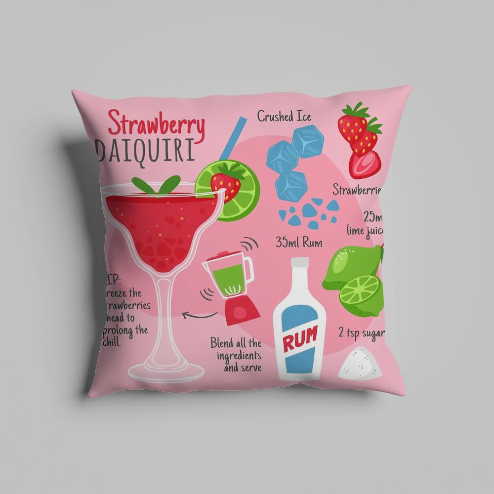 Pillow Case luxurious home office, sofa decorative Multi sized car seat cushions, pillowcases Daiquiri Cocktail ART