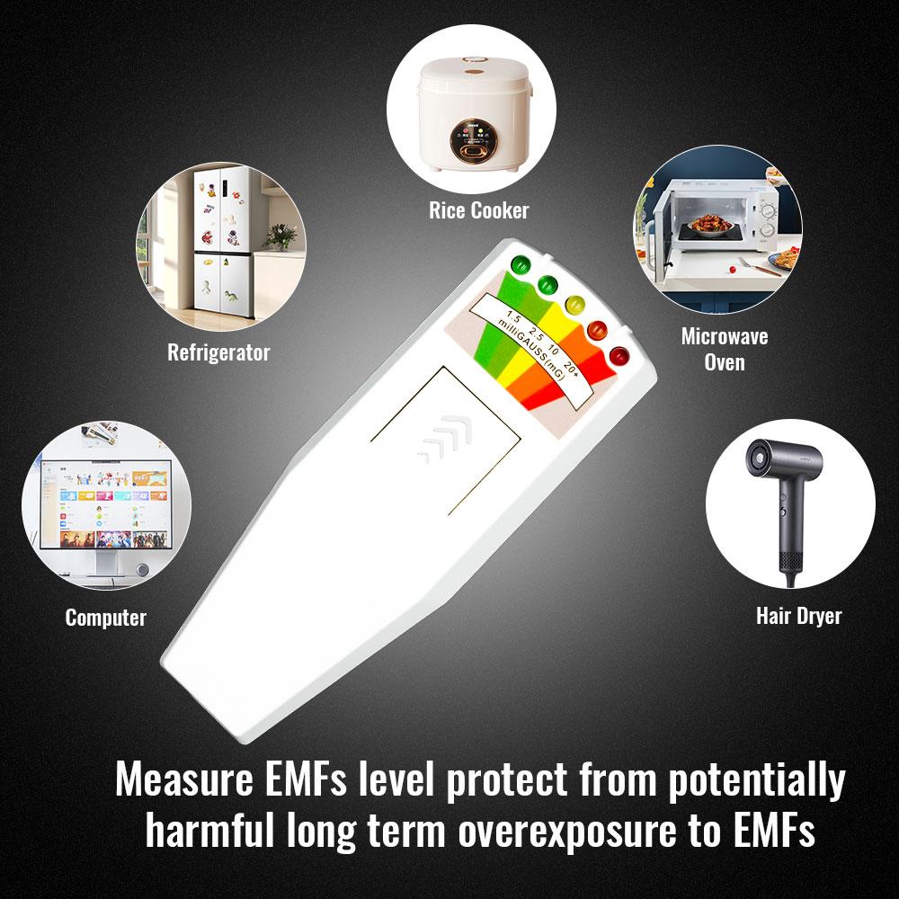 5-LED EMF Meter Magnetic Field Detector Ghost Hunting Paranormal Equipment Tester Portable Counter Professional EMF Meter Tester