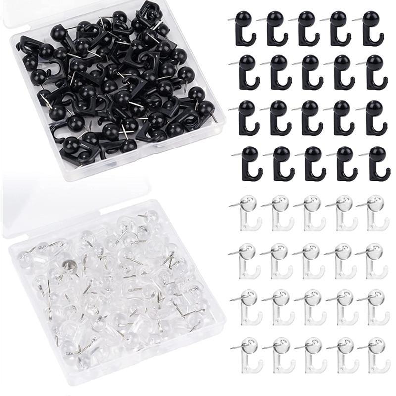 Push Pin Hooks 50PCS Damage-free Plastic Thumbtacks for Cork Board Photo Holding Office School Art Projects