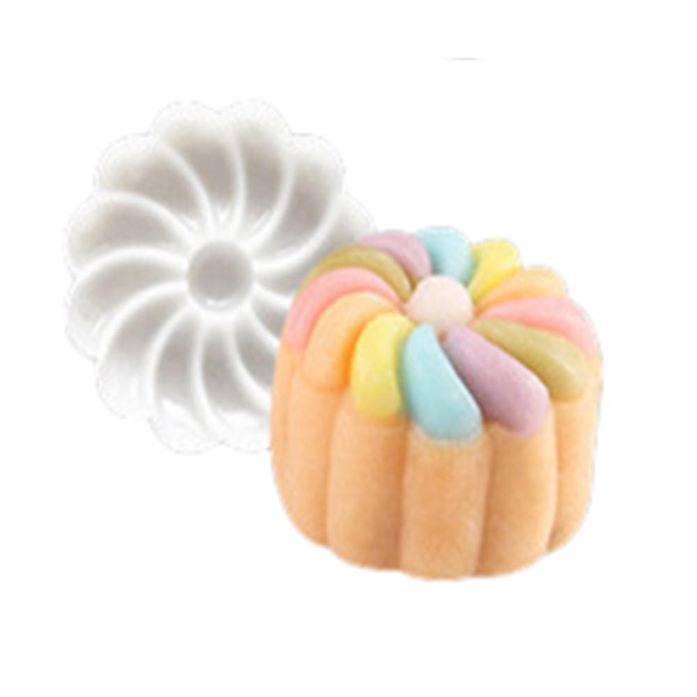 Sagit 6 Stil-Stempel, 50 g, runde Blume, Mond-Kuchenform, Weiß, Set, Mondkuchen-Dekoration