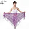 Sequin Tassel Belly Dance Triangle Scarf Waistband for Performance