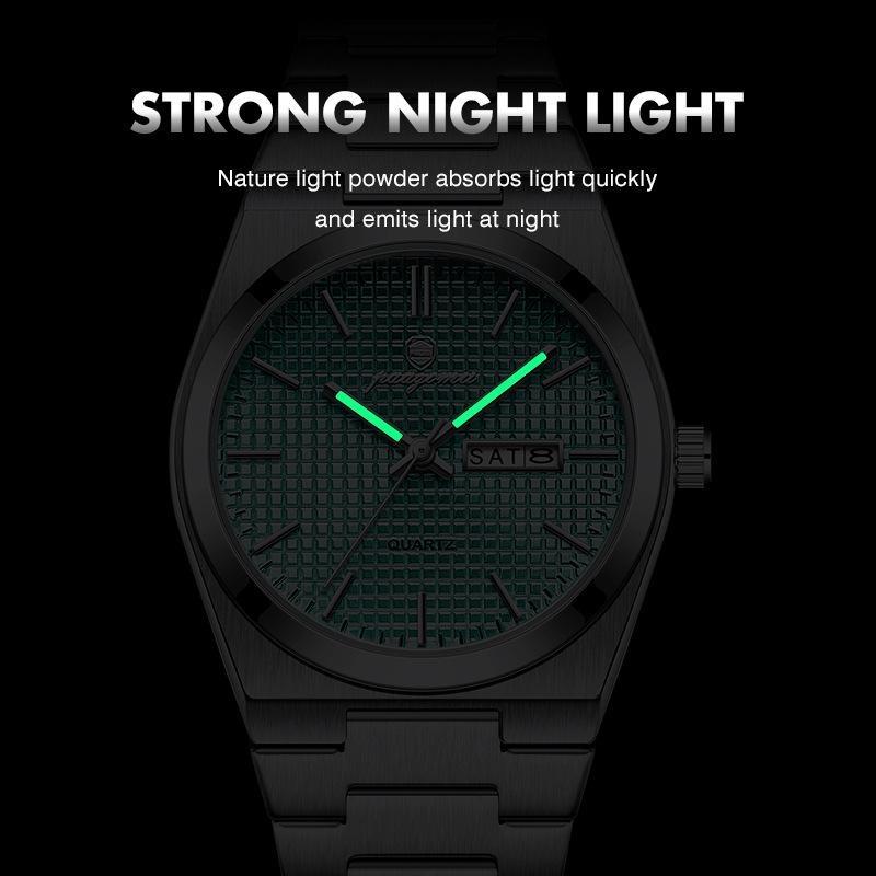 Business Men Wristwatch Waterproof Stainless Steel Man Watch Luminous Date Week Fashion Men's Quartz Watches