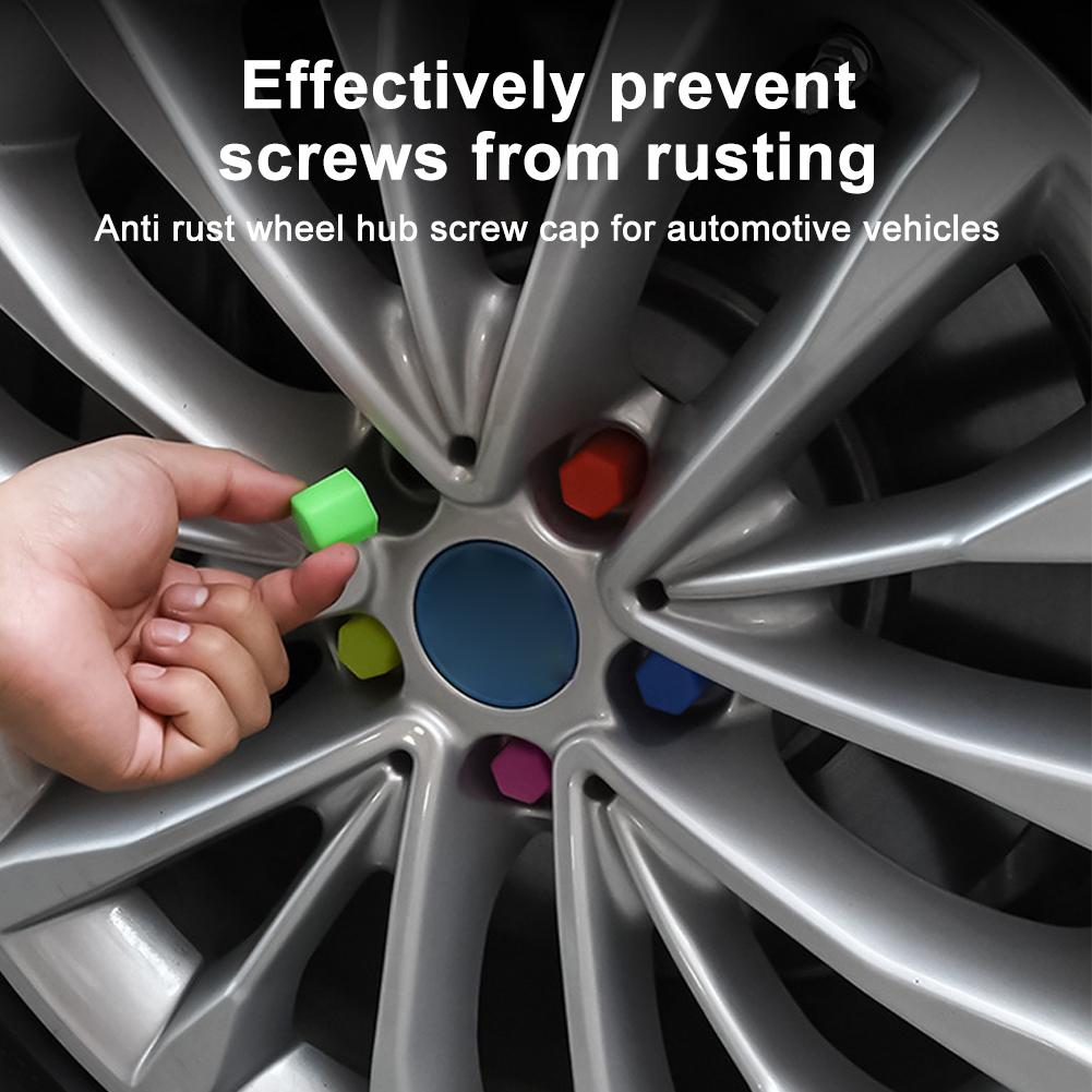 15/17/19/21mm Car Wheel Caps Bolts Covers Nuts Silicone Anti Rust Cover Auto Wheel Hub Protectors Styling Screw Cap