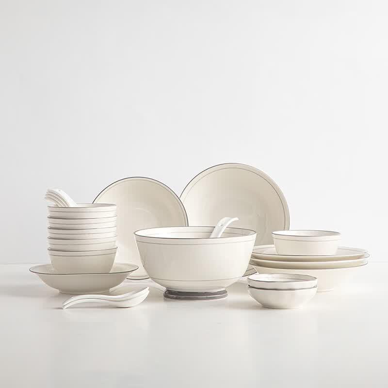 Aimoshi Warm Jade 22-Piece Ceramic Dinnerware Set