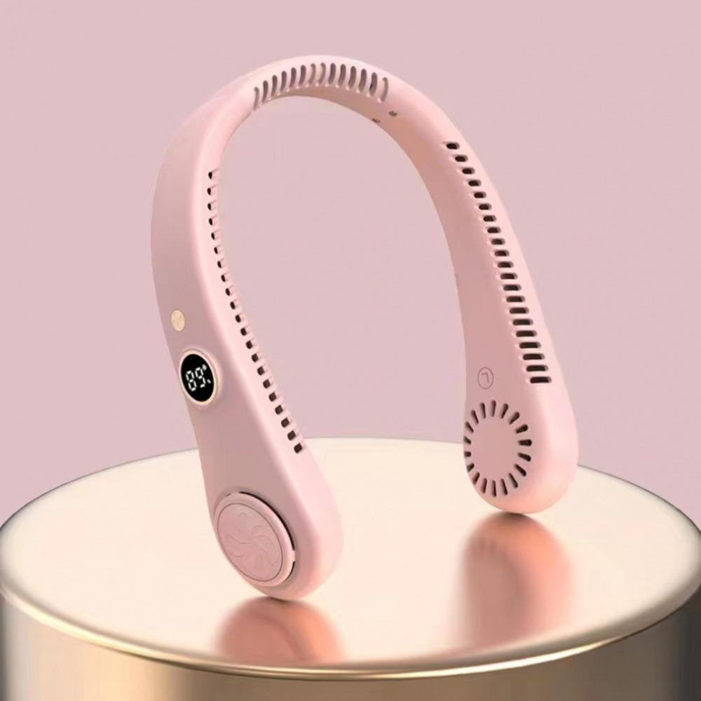 Digital Display Hanging Neck Fan USB Rechargeable USB Rechargeable Fan  Summer