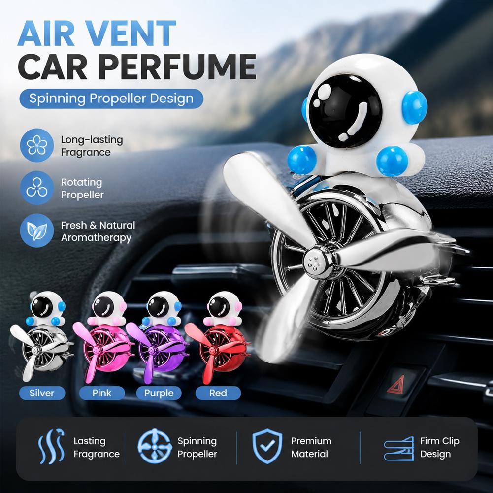 Car Air Outlet Perfume Clips Cartoon Astronaut Aromatherapy Clip Interior Accessories Air-Freshener Interior Perfume Diffuser