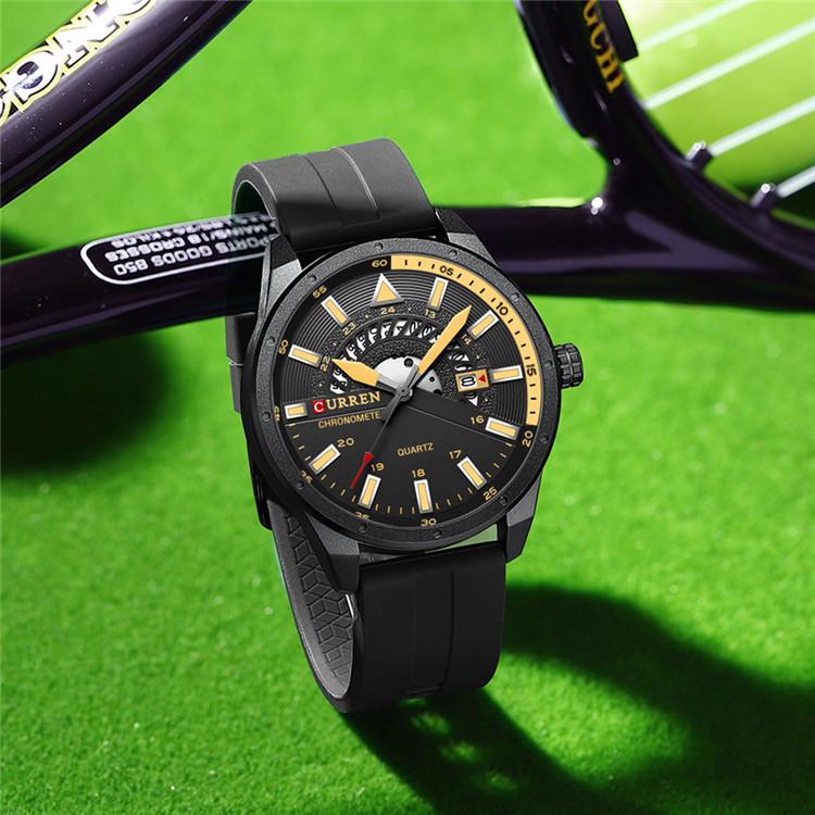 CURREN New Men's Sports Watch Calendar of The Week Shows A Leather Men's Watch