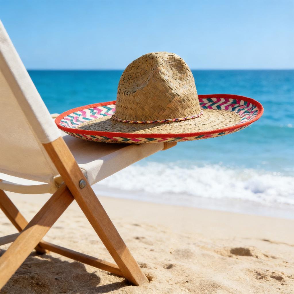 Natürlicher Strohhut mit breiter Krempe Sonnenschutz Verstellbarer Strandhut für Outdoor-Aktivitäten Strandurlaub