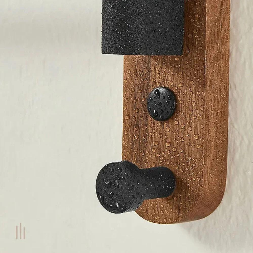 Walnut Swivel Towel Bars Hanger, Bathrobe Towel Rack Holder, Wall Mounted, Rotatable Bathroom Accessories