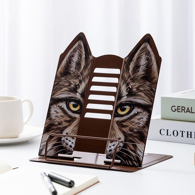 Suport metalic reglabil pentru citit Cărți Tablete Corecția Posturii Suport de birou Design cu urechi de pisică Multiple culori Mingqiang 318A4 Cat Ear Clip Coffee