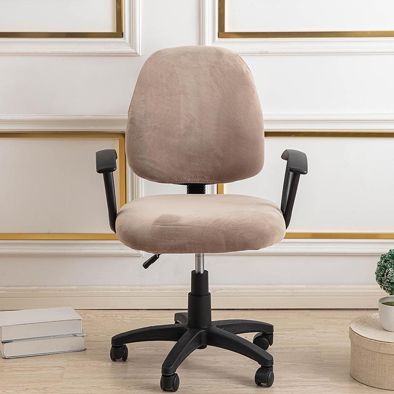 Universal Split Seat Cover Home Office Computer Chair Cover Stretch Anti-dust Soft Velvet Armchair Slipcover Seat Protector Case