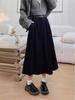 2025 Korean Style Women's High Waist Corduroy A-line Skirt – Autumn/Winter Retro Long Skirt with Large Hem and Slimming Fit