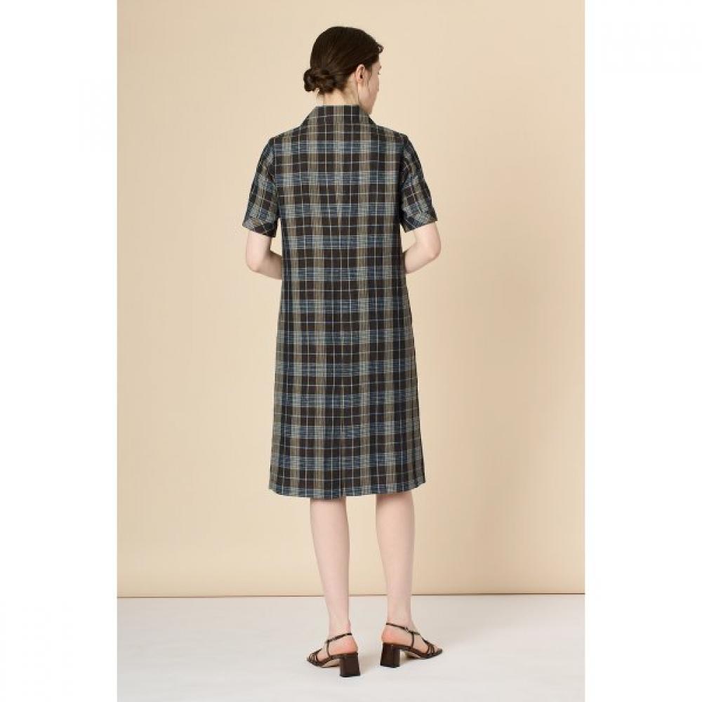 Bcbg Linen Check Dress B3m4o633