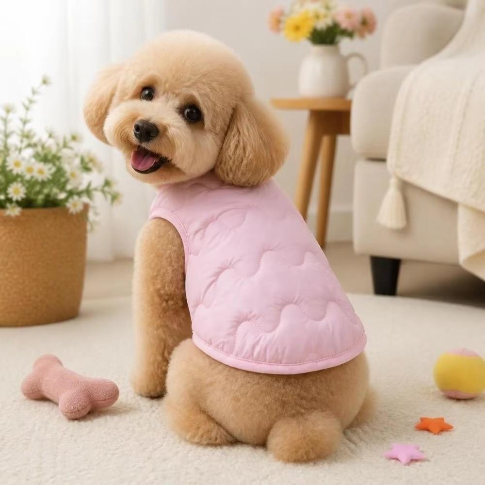 Breathable Liner Dog Down Jacket Round Neck Puppy Winter Cotton Coat Dog Clothes Daily Walking
