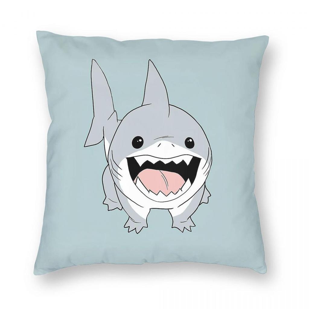 Happy Jeff The Landshark Square Pillowcase Polyester Linen Velvet Pattern Zip Decor Sofa Cushion Cover x