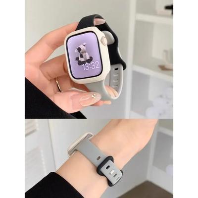 Étui en Silicone Couleur Bonbon + Bracelet Pour Apple Watch Series 10 9 8 7 46 42mm Bande SE 6 5 4 44 40mm Bracelet en Nylon pour iwatch Ultra 49mm