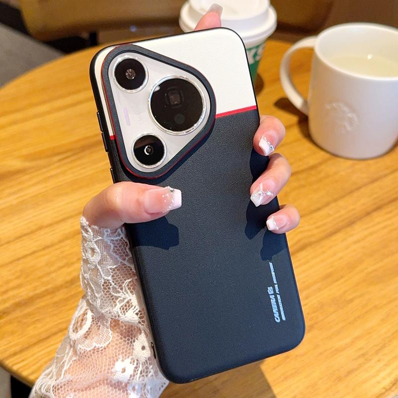 Case For Huawei Pura 80 70 Pro Plus Ultra Contrast Color Matte Leather Raised Lens Protection Soft Phone Grip Back Case Cover