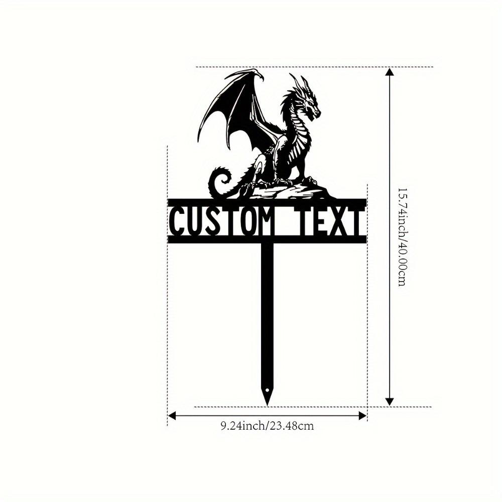 Металлическое Настенное Искусство Дракон Садовый Колышек Индивидуальный Номер Дома Декор Газона Прочный Уличный Знак Фестивальный Подарок TYDZ003046