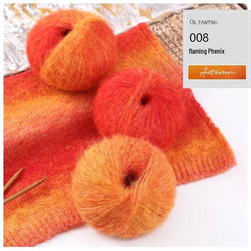Gradient Silk Mohair Yarn for Hand-Knitted Sweaters and DIY Shawls