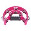 Musical Tambourine Half Moon Double Row Jingles Handheld Percussion Drum for KTV Party