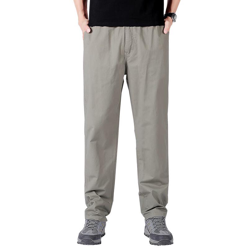 ROMON Men's Pure Cotton Stretch Straight Leg Casual Pants