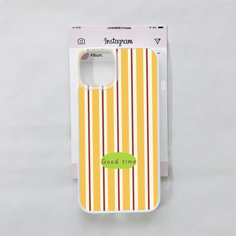İyi Şanslar Havalı Çizgili Desenli Telefon Kılıfı iPhone 17 16 Pro Max 15 14 13 12 11 XS X XR 7 8 Plus SE20 17Air için Darbeye Dayanıklı Kapak